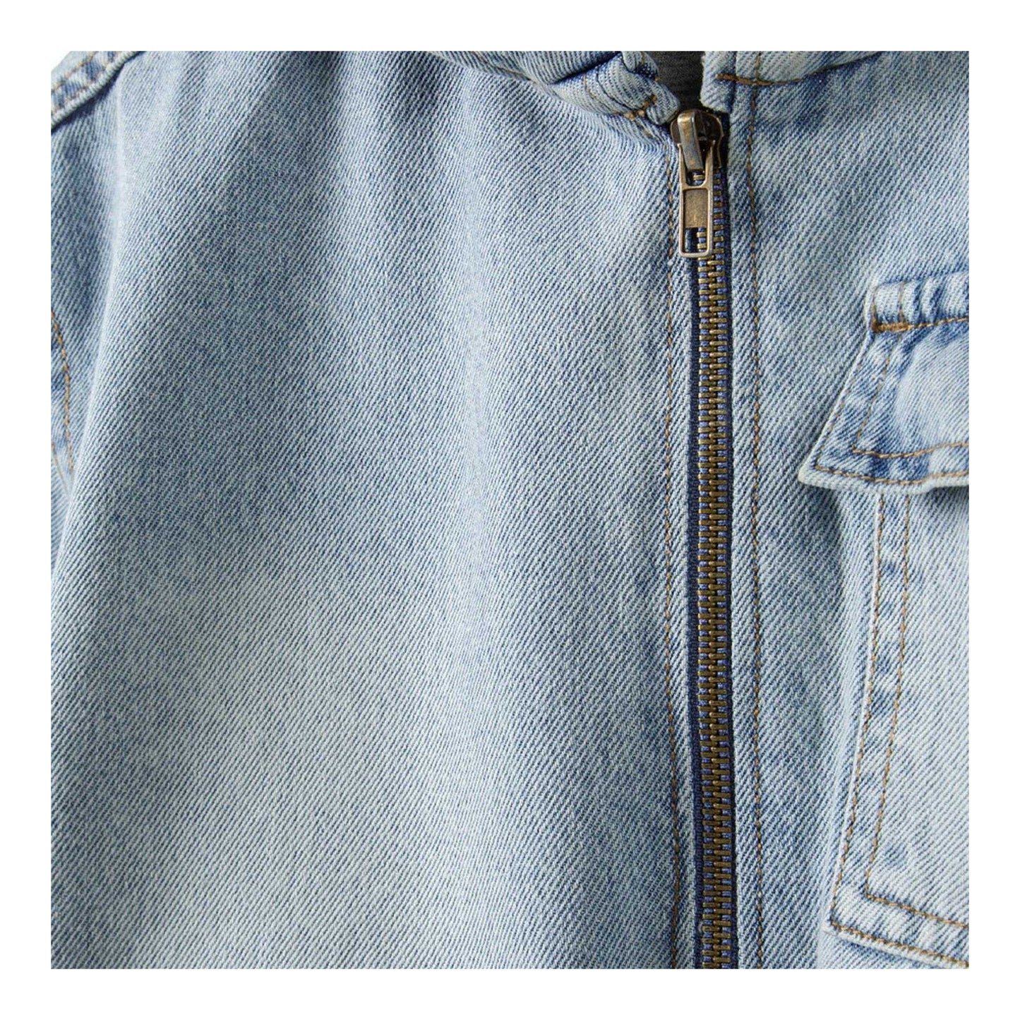 Light Blue-Denim Faded - Side - Minoti Boys Denim Jacket