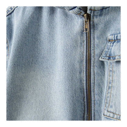 Light Blue-Denim Faded - Side - Minoti Boys Denim Jacket