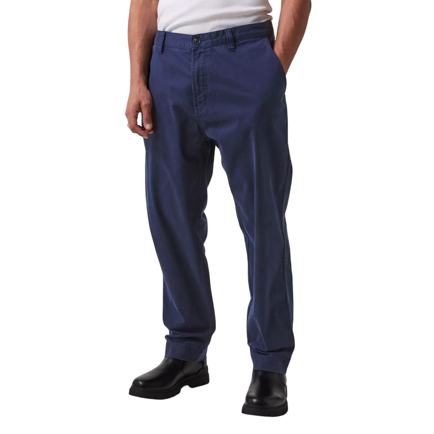 Dark Blue - Side - Hugo Mens Zeebo Straight Leg Chinos