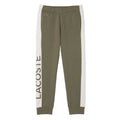 Green - Front - Lacoste Childrens-Kids Fleece Printed Jogging Bottoms
