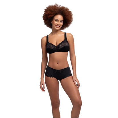 Black - Side - Dorina Womens-Ladies Cotton Bra