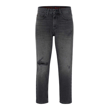 Medium Grey - Front - Hugo Boss Mens 340 Denim Loose Fit Jeans