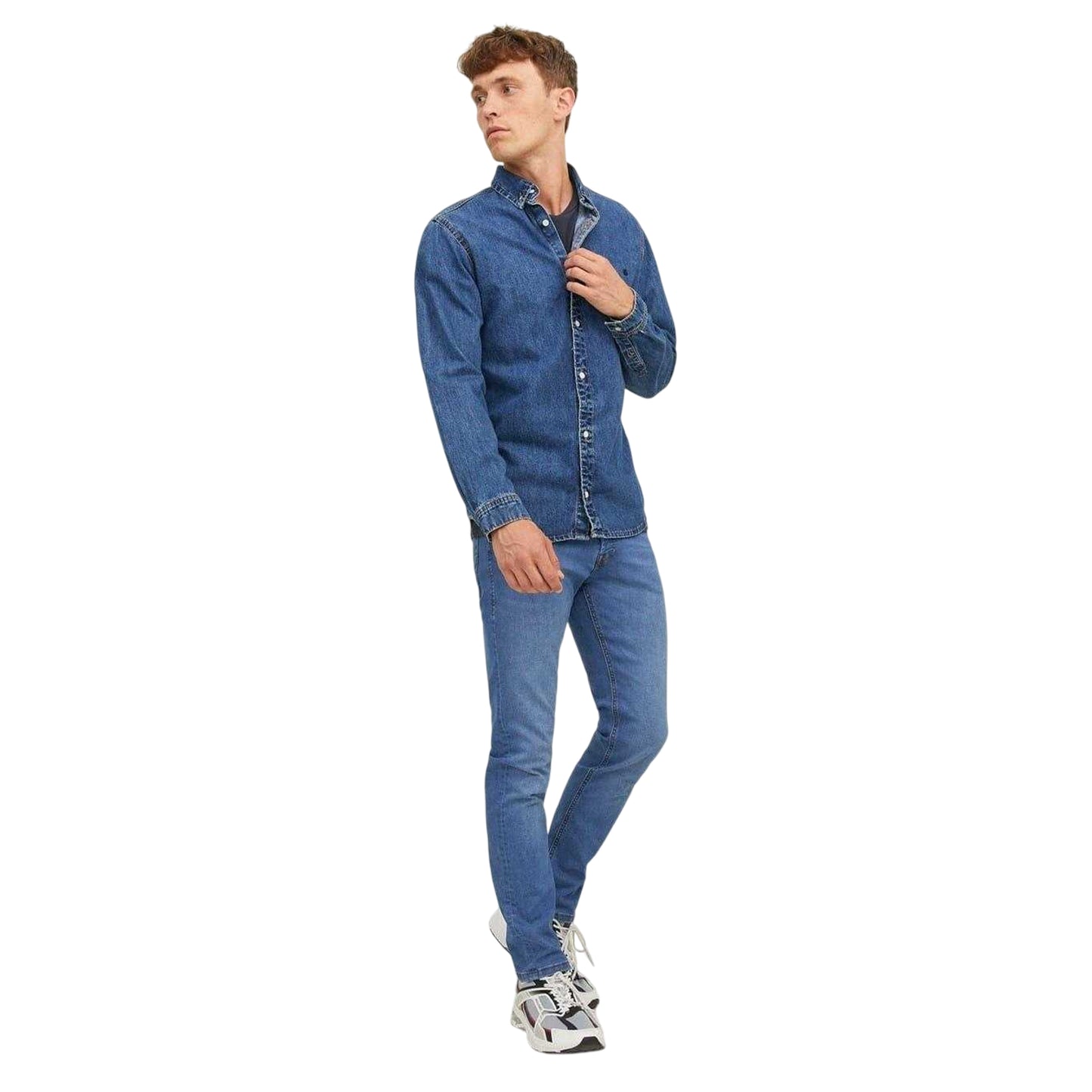 Blue Denim - Side - Jack And Jones Mens Glenn Slim Jeans