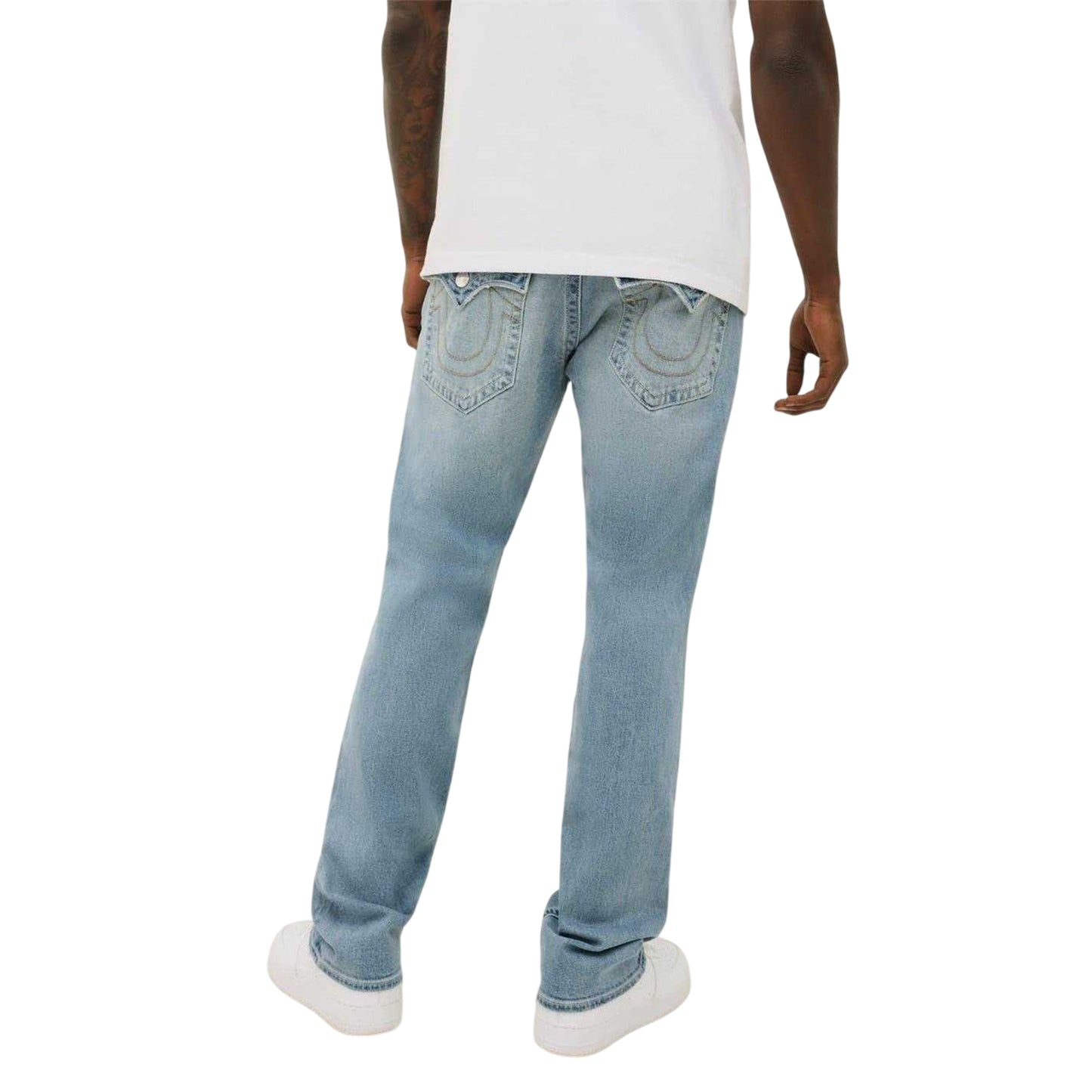 Blue - Back - True Religion Mens Denim Straight Jeans