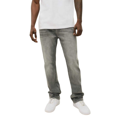 Chalk Grey - Front - True Religion Mens Denim Straight Jeans
