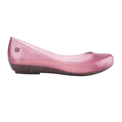 Nude - Front - Zaxy Womens-Ladies Glitter Ballet Flats