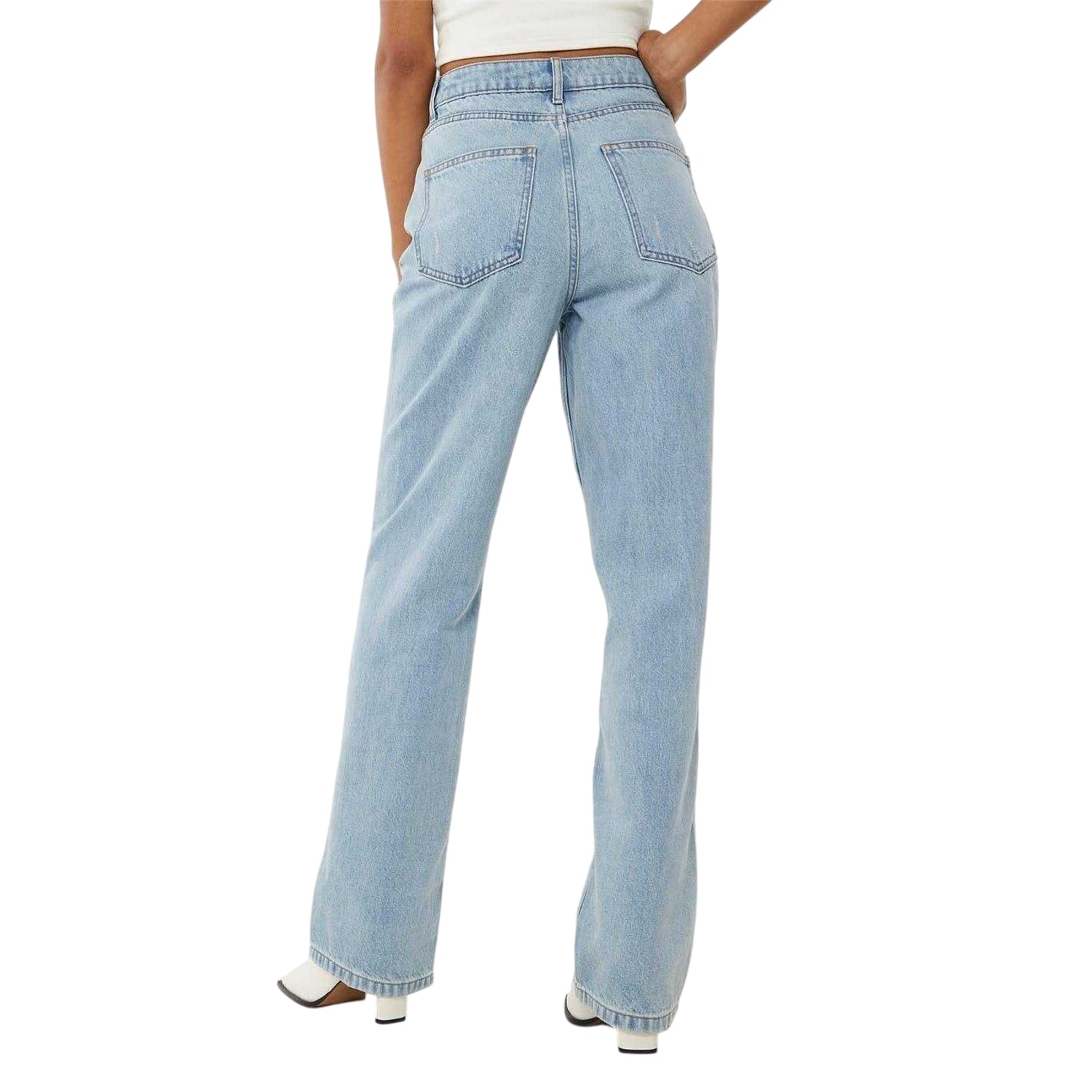 Light Wash - Back - Jack Wills Womens-Ladies Hailey Denim High Rise Jeans