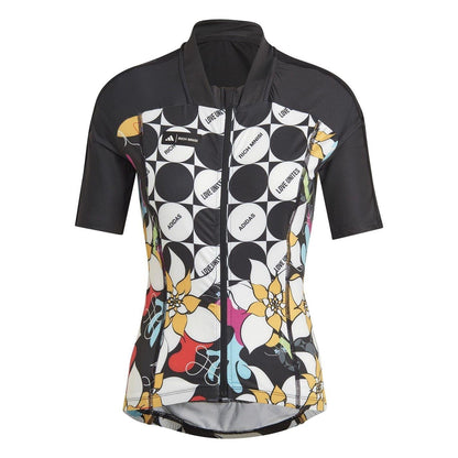 Black - Front - Adidas Womens-Ladies Pride Cycling Jersey