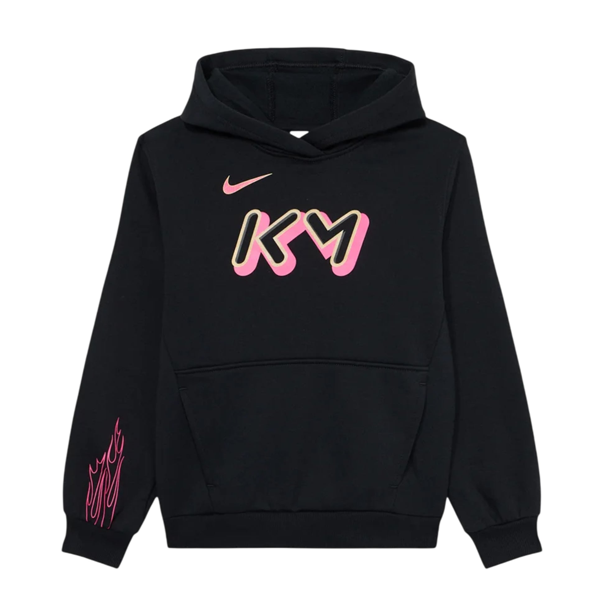 Black-Pink - Front - Nike Childrens-Kids Mbappe Hoodie