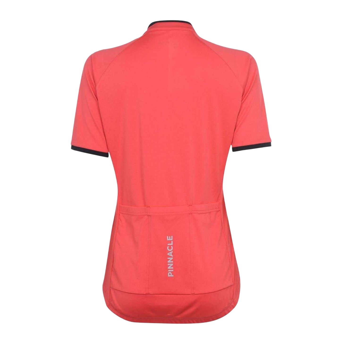 Coral - Back - Pinnacle Womens-Ladies Half Zip Short-Sleeved Cycling Jersey