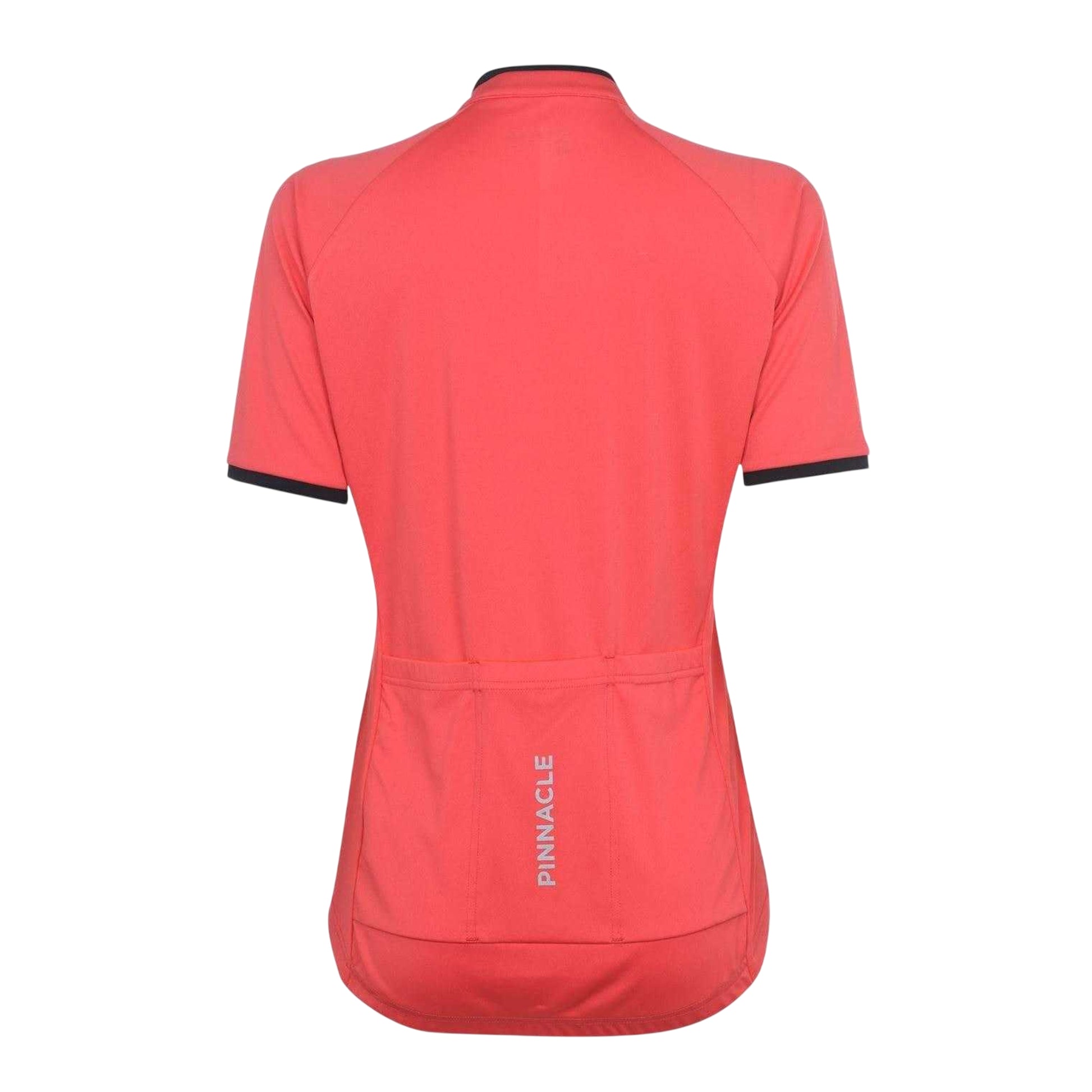 Coral - Back - Pinnacle Womens-Ladies Half Zip Short-Sleeved Cycling Jersey