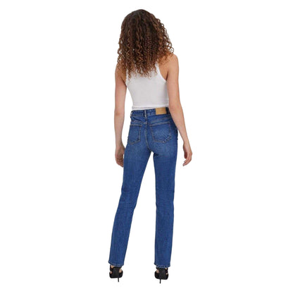 Dark Blue - Back - Vero Moda Womens-Ladies Drew Denim Straight Jeans