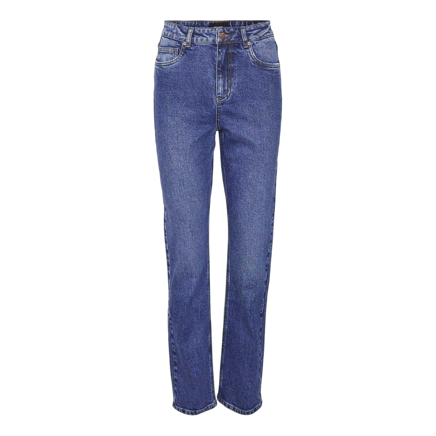 Dark Blue - Front - Vero Moda Womens-Ladies Drew Denim Straight Jeans