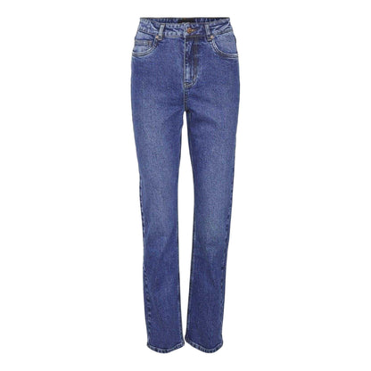 Dark Blue - Front - Vero Moda Womens-Ladies Drew Denim Straight Jeans