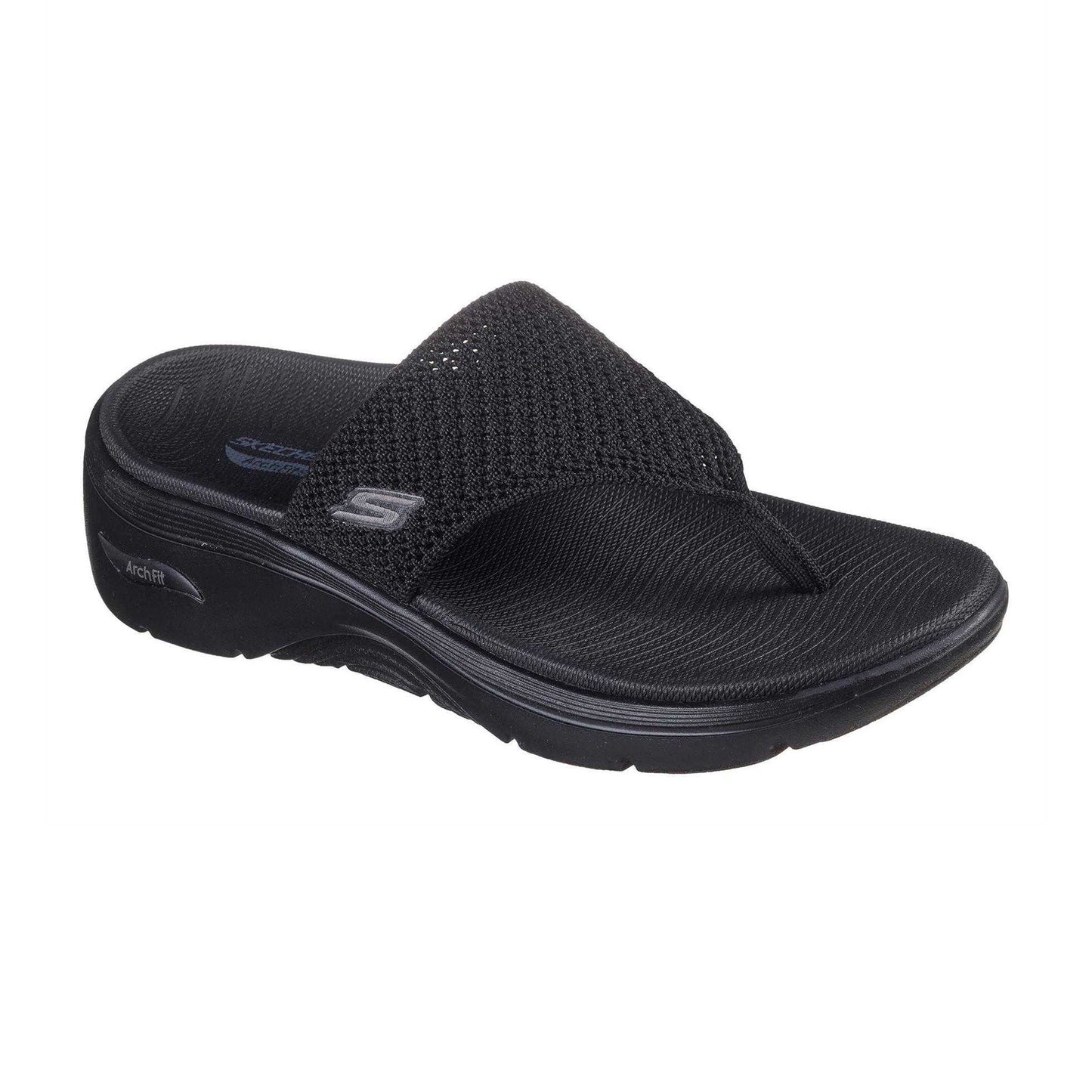 Black - Lifestyle - Skechers Womens-Ladies Go Walk Arch Fit 2.0 Knitted Flat Sandals