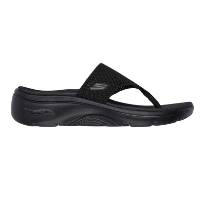Black - Front - Skechers Womens-Ladies Go Walk Arch Fit 2.0 Knitted Flat Sandals
