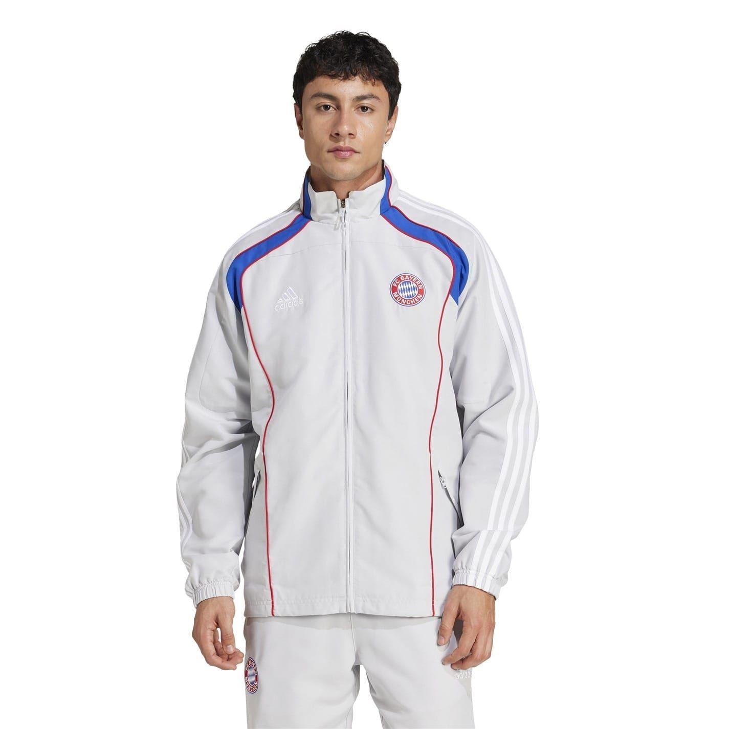 Light Grey - Side - FC Bayern Munich Mens Urban Purist Adidas Tracksuit Top