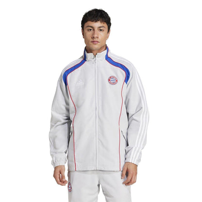 Light Grey - Side - FC Bayern Munich Mens Urban Purist Adidas Tracksuit Top