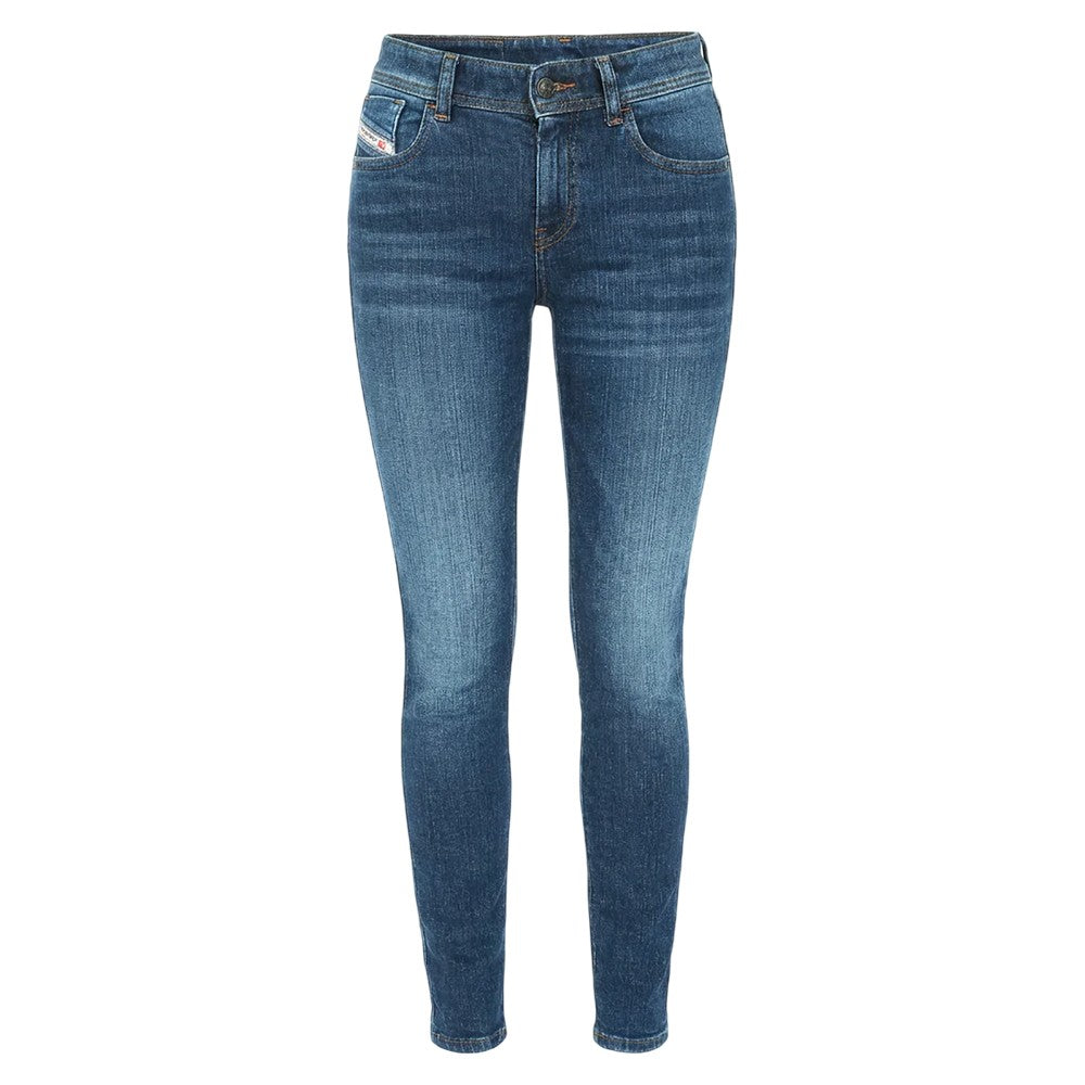 Blue Denim - Front - Diesel Childrens-Kids Cotton Blend 5 Pockets Straight Jeans