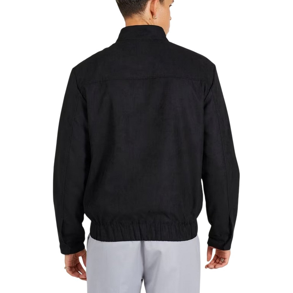 Black - Back - Brave Soul Mens Funnel Neck Bomber Jacket
