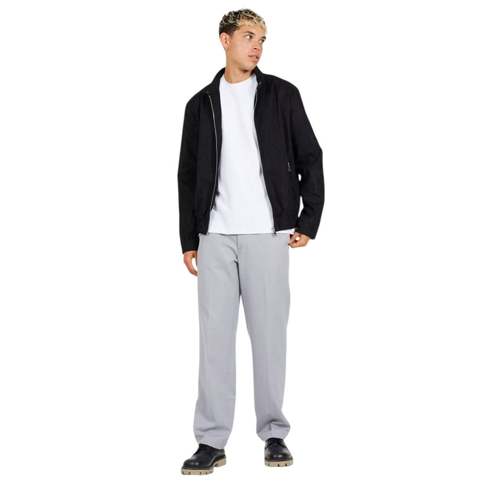 Black - Side - Brave Soul Mens Funnel Neck Bomber Jacket