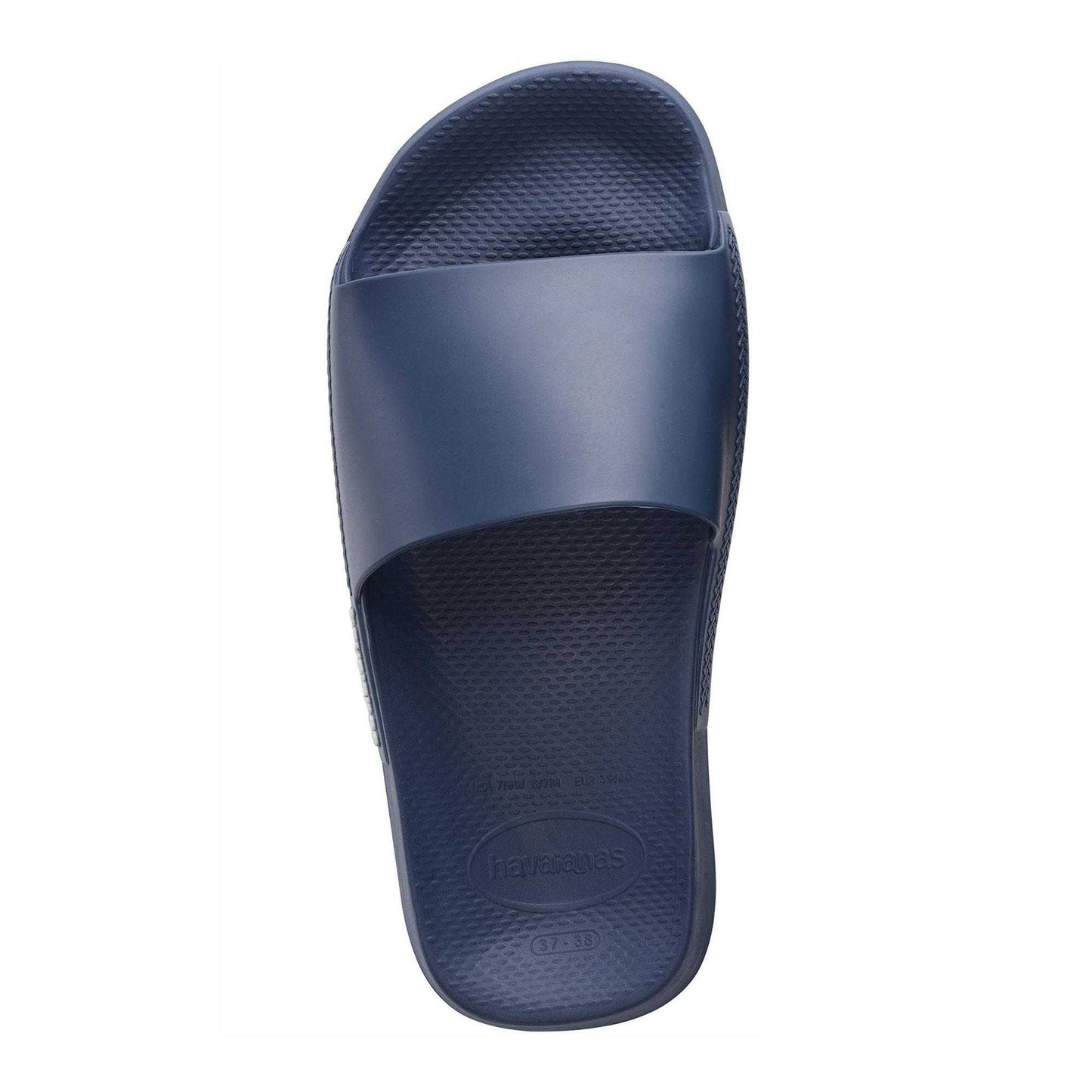 Blue - Side - Havaianas Mens Plain Open Toe Slide