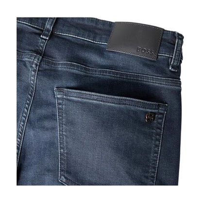Dark Blue - Side - Boss Mens Delaware Dark Wash Slim Jeans