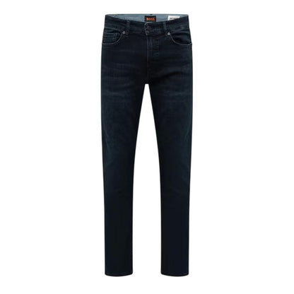 Dark Blue - Front - Boss Mens Delaware Dark Wash Slim Jeans