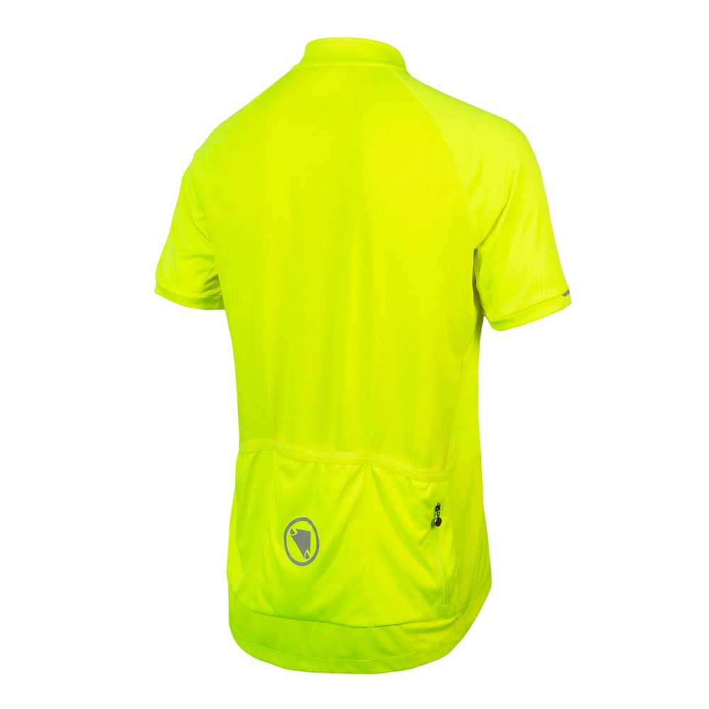 Hi Vis Yellow - Back - Endura Mens Xtract II Short-Sleeved Cycling Jersey