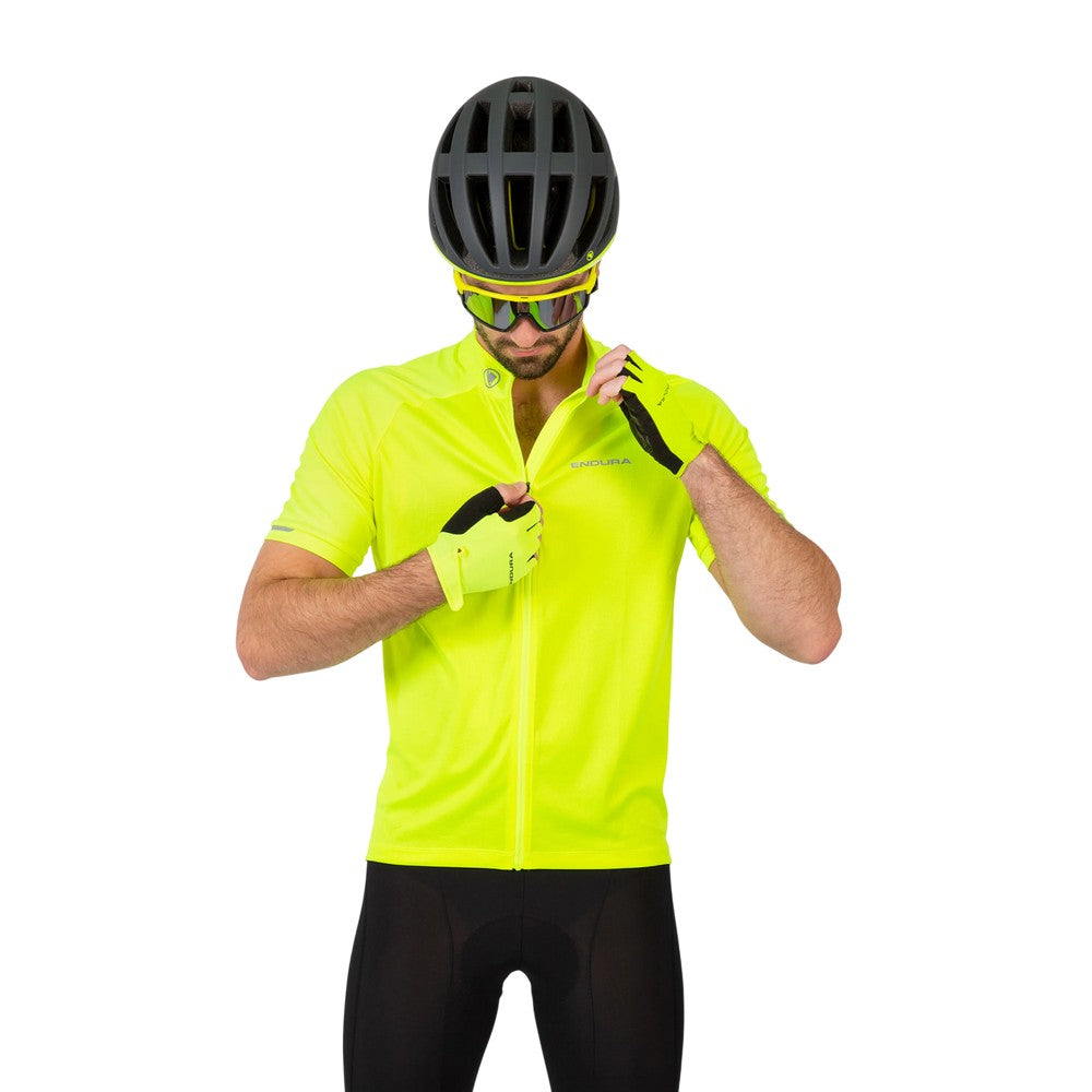 Hi Vis Yellow - Side - Endura Mens Xtract II Short-Sleeved Cycling Jersey