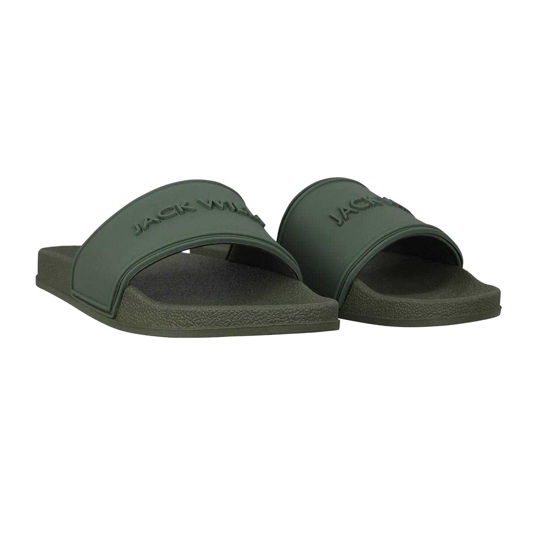 Khaki Green - Pack Shot - Jack Wills Mens Logo Sliders