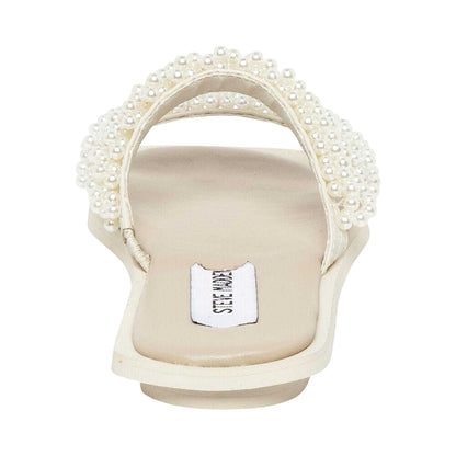 Off White - Back - Steve Madden Childrens-Kids Pearl Flat Strap