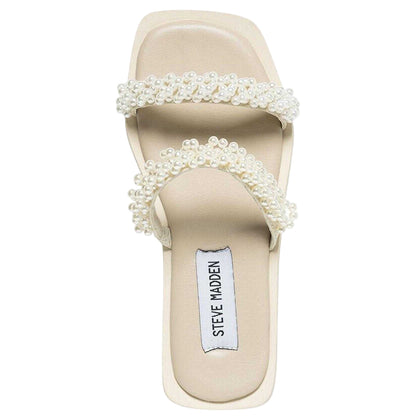Off White - Side - Steve Madden Childrens-Kids Pearl Flat Strap