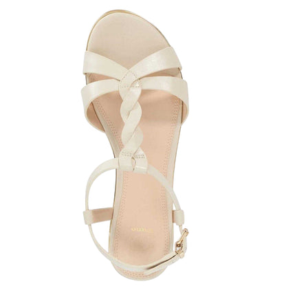 Ecru - Side - Dune London Womens-Ladies Lylar Minimalist Suede Flat Sandals