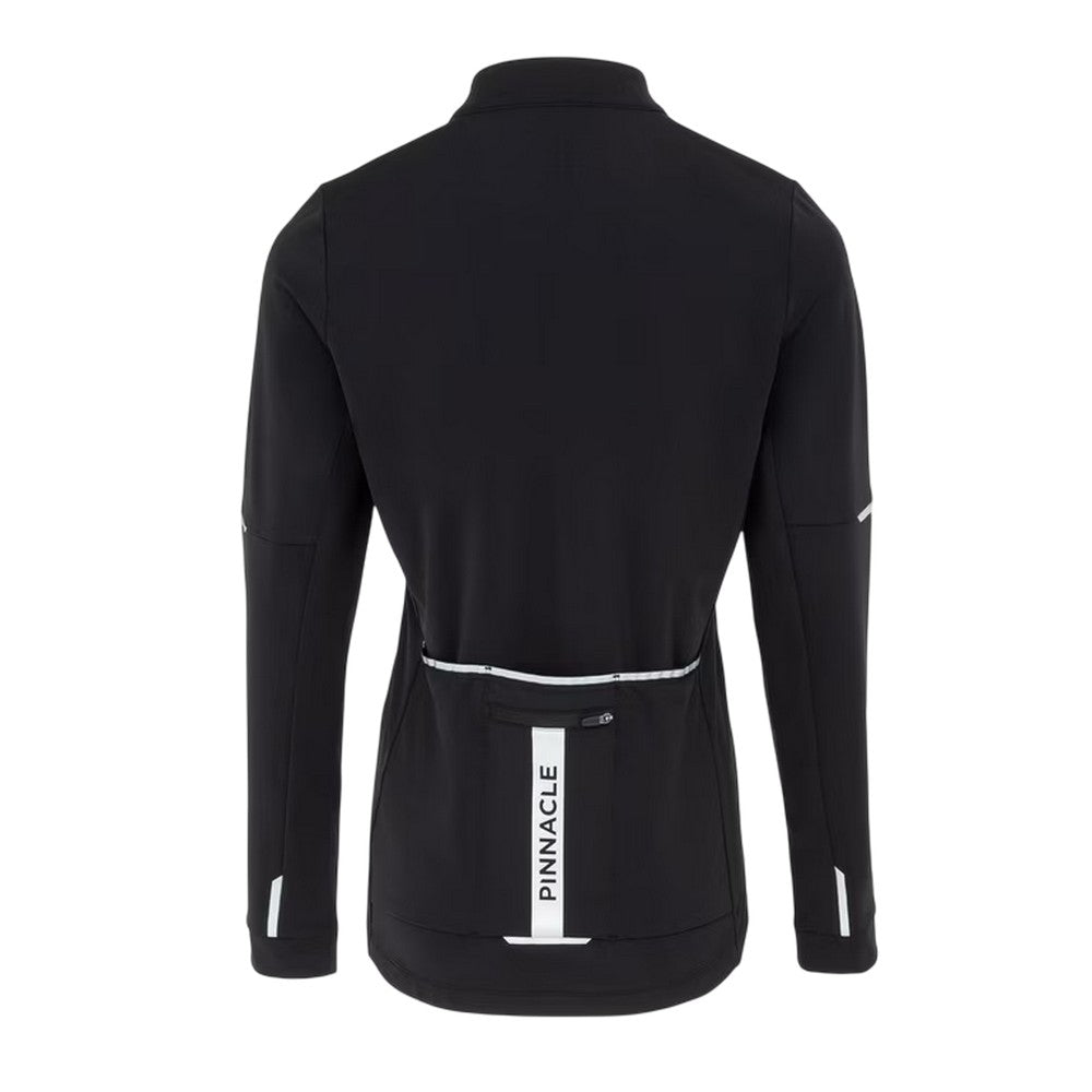 Black - Back - Pinnacle Womens-Ladies Thermal Long-Sleeved Cycling Jersey