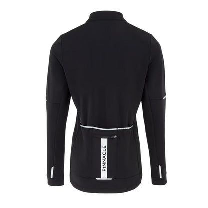 Black - Back - Pinnacle Womens-Ladies Thermal Long-Sleeved Cycling Jersey