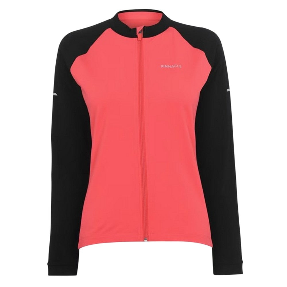 Coral - Front - Pinnacle Womens-Ladies Thermal Long-Sleeved Cycling Jersey