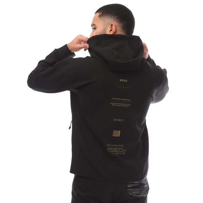 Black - Back - Boss Mens Artwork Full Zip Hoodie