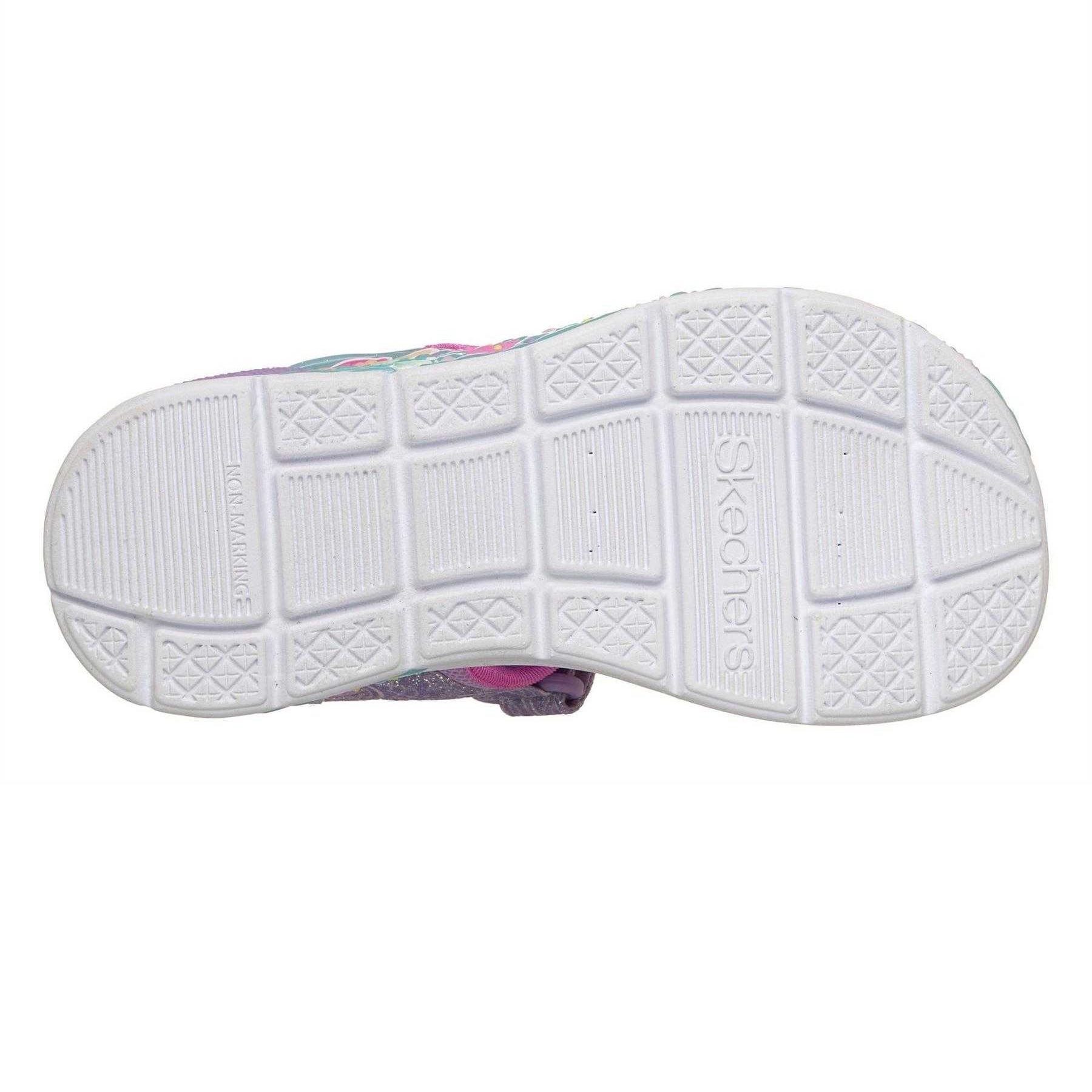 Lavender-Multicoloured - Back - Skechers Girls Flat Sandals