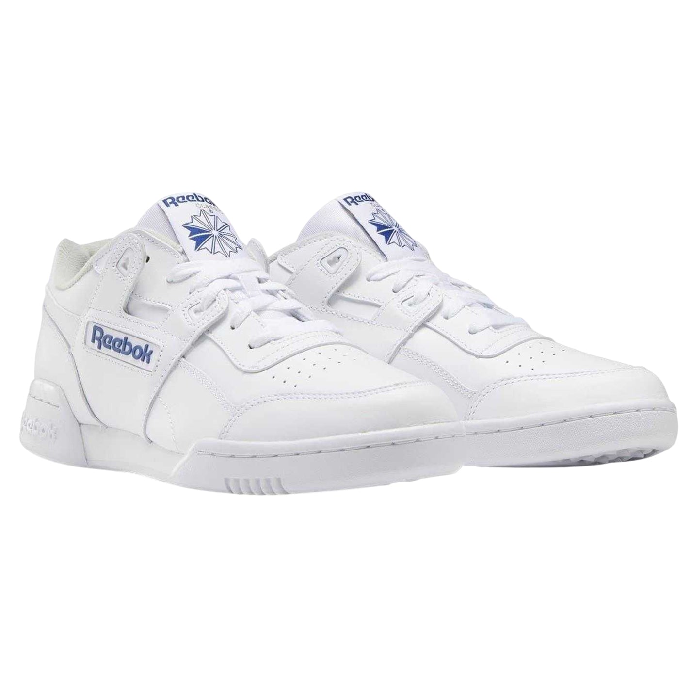 White - Side - Reebok Mens Workout Plus Leather Trainers