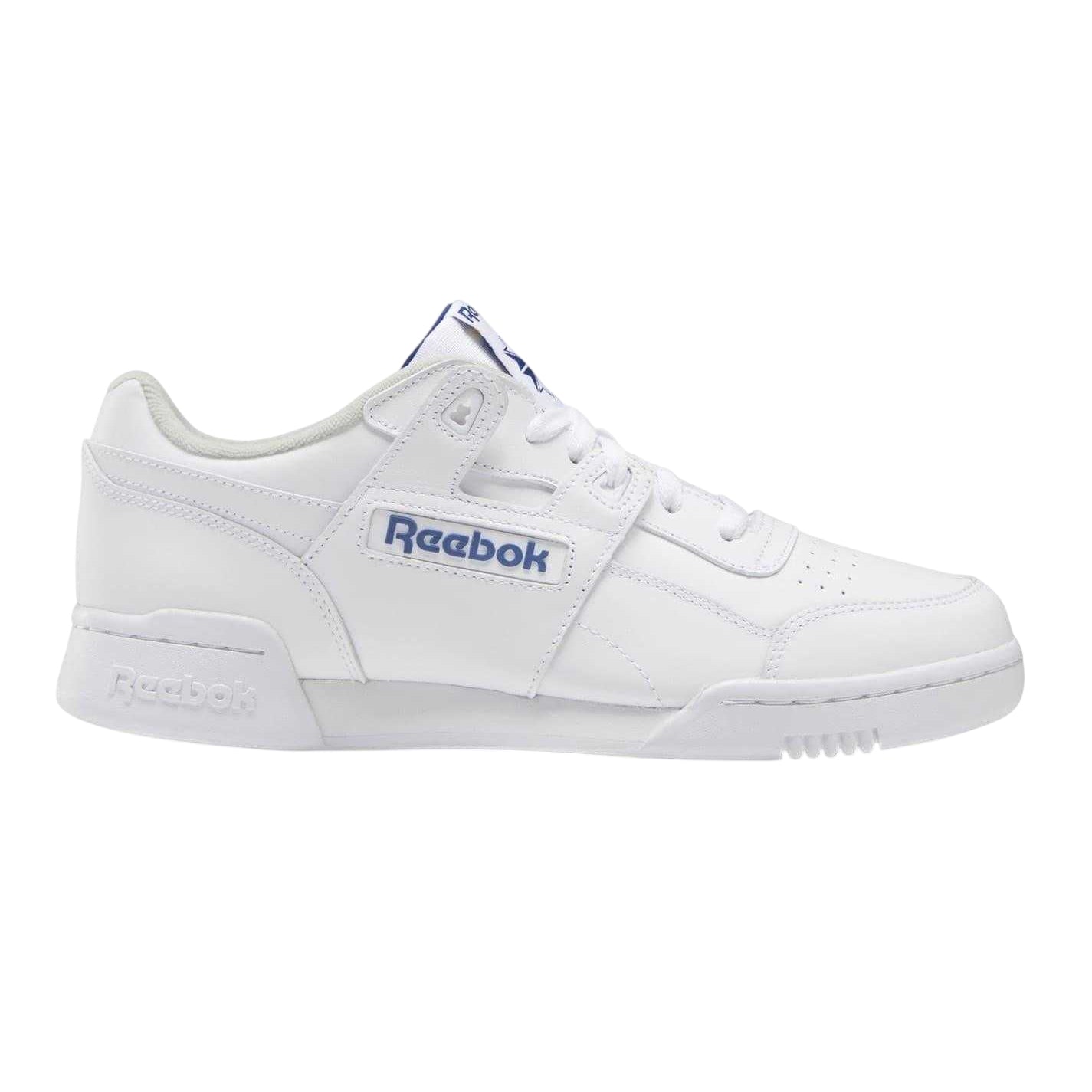 White - Front - Reebok Mens Workout Plus Leather Trainers