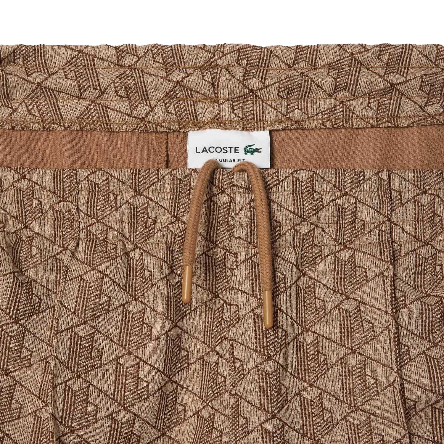 Beige - Back - Lacoste Mens Paris Monogram Jogging Bottoms