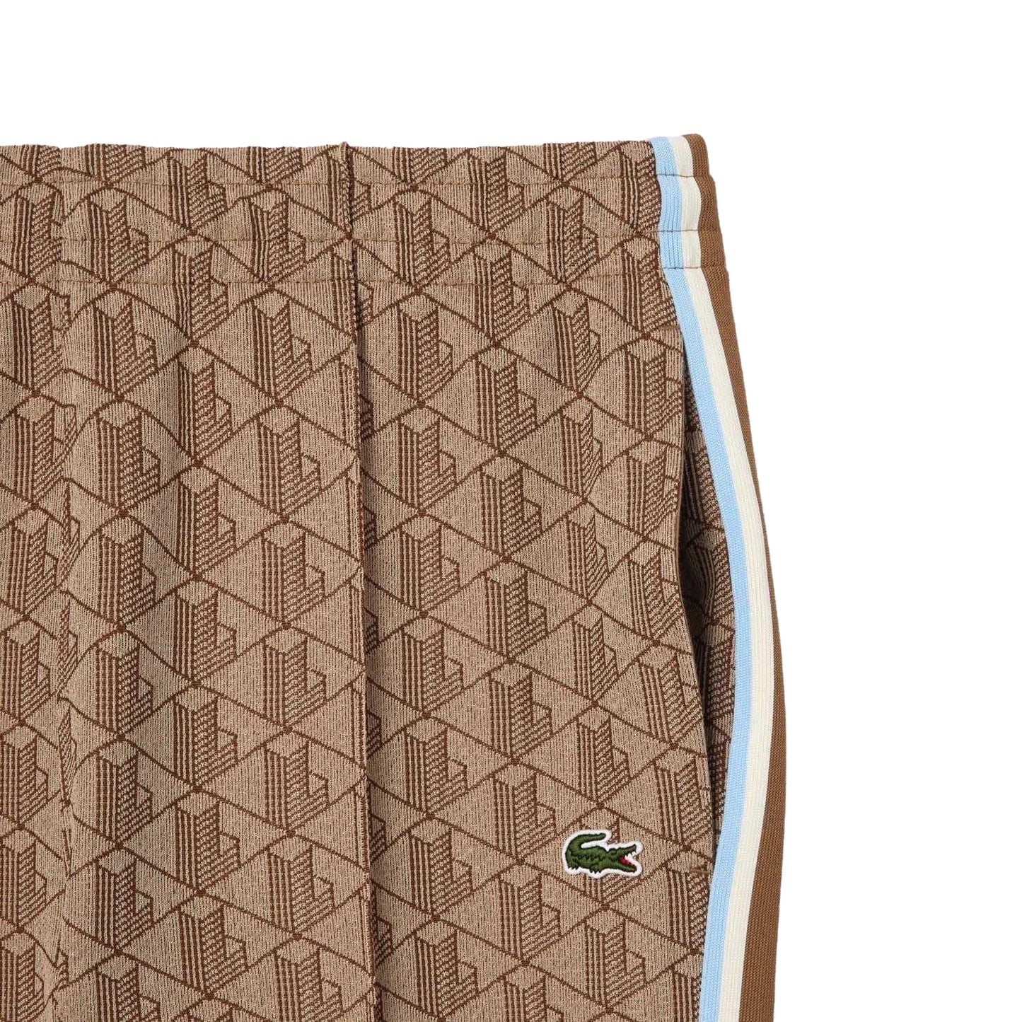 Beige - Side - Lacoste Mens Paris Monogram Jogging Bottoms