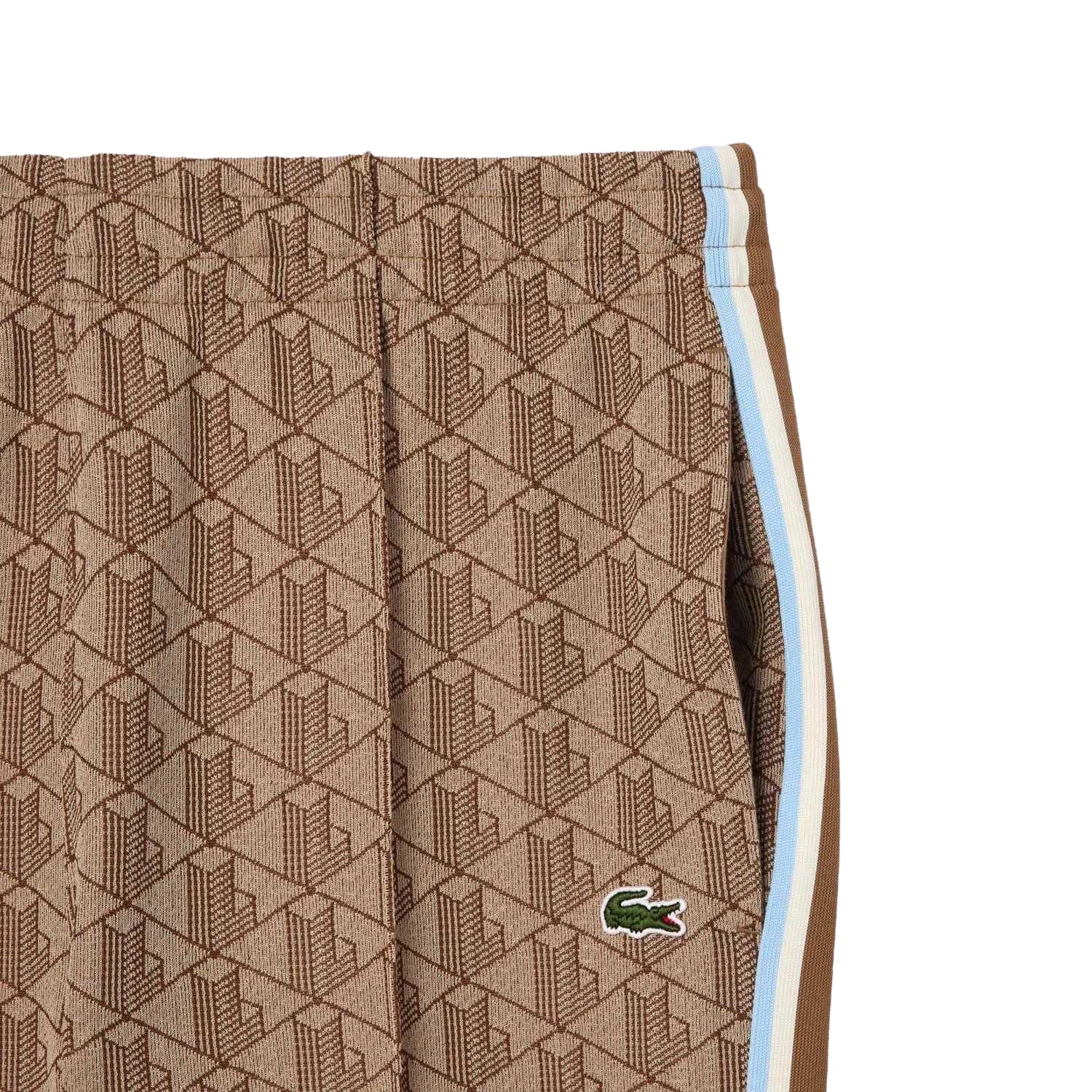 Beige - Side - Lacoste Mens Paris Monogram Jogging Bottoms