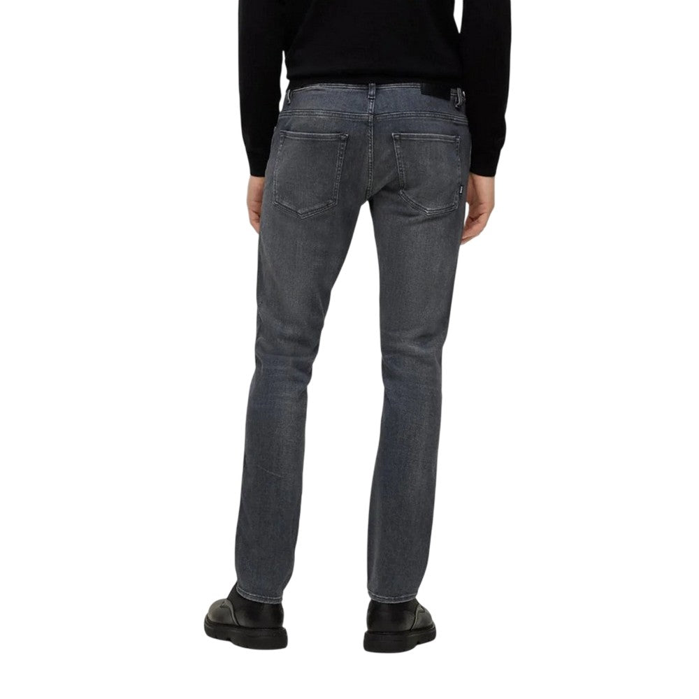 Medium Grey - Back - Boss Mens Delaware Slim Jeans