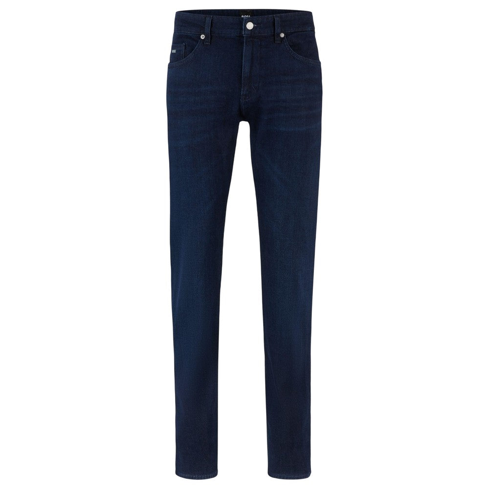 Navy - Front - Boss Mens Delaware Slim Jeans