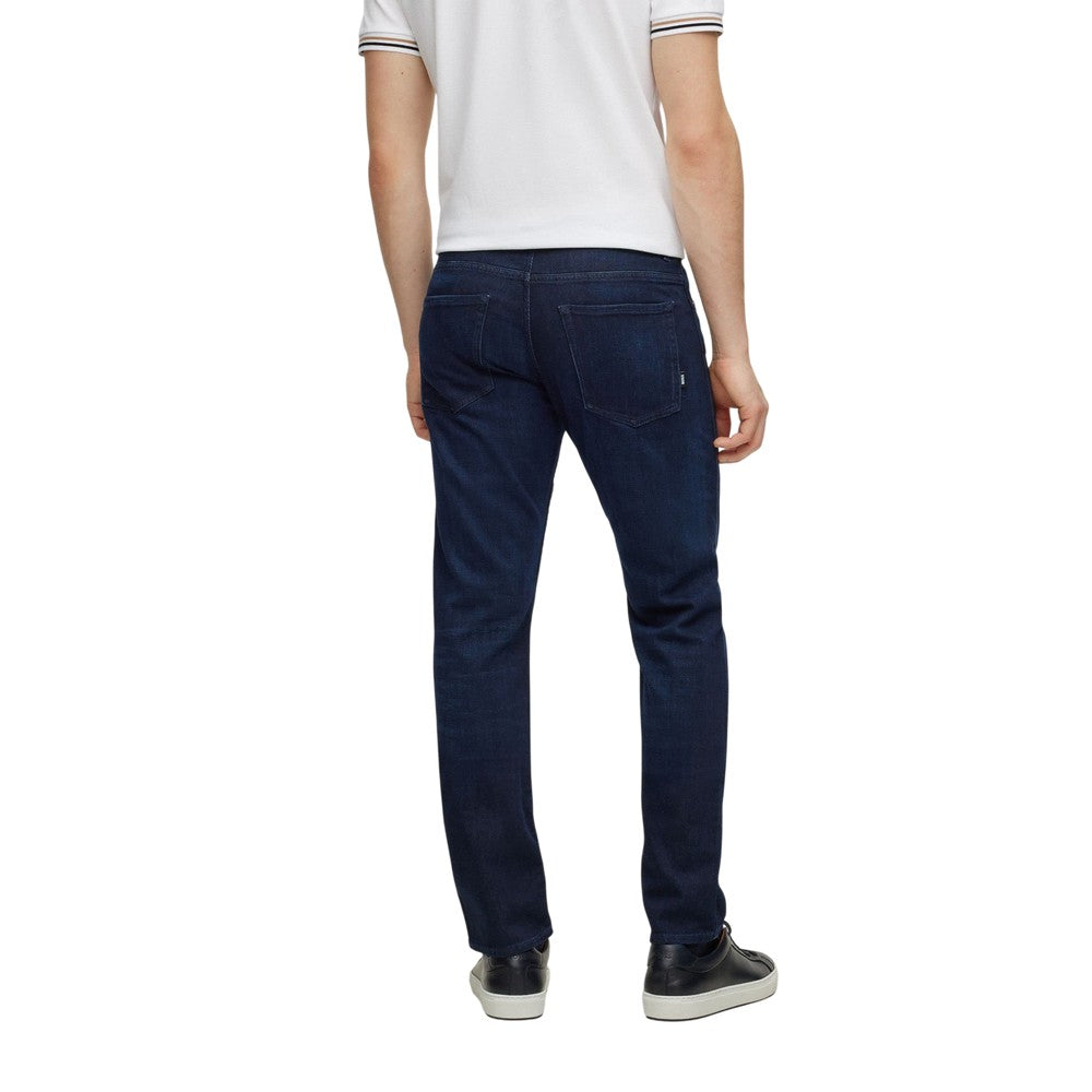 Navy - Back - Boss Mens Delaware Slim Jeans