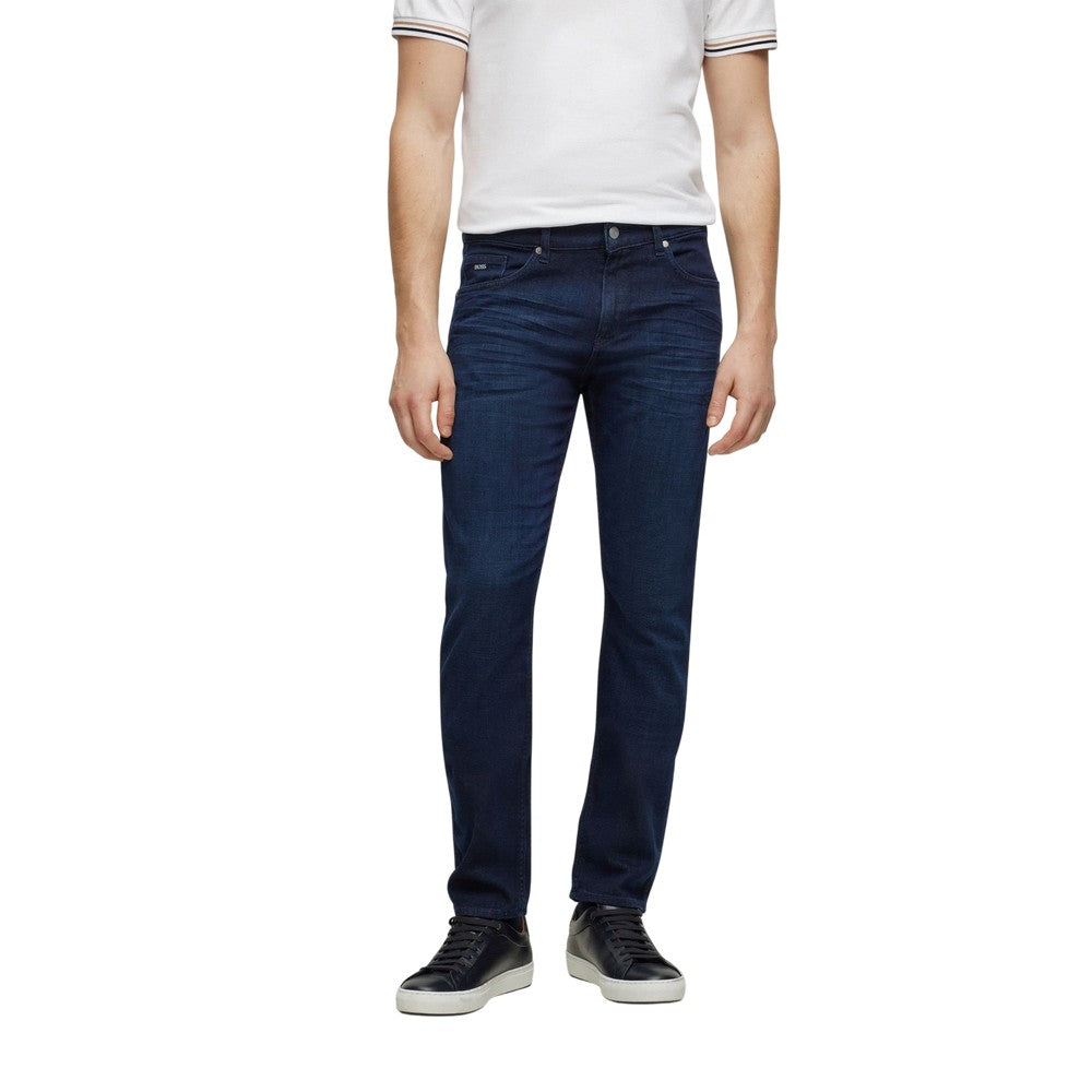 Navy - Side - Boss Mens Delaware Slim Jeans