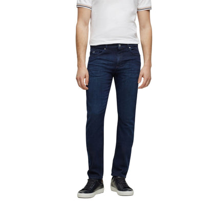 Navy - Side - Boss Mens Delaware Slim Jeans