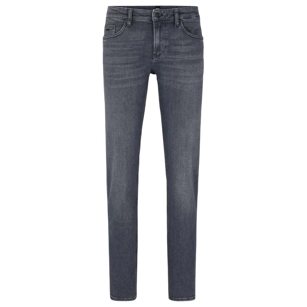 Medium Grey - Front - Boss Mens Delaware Slim Jeans